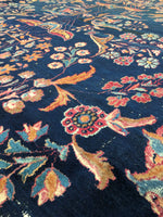 10'2 x 11'8 Antique early 1900s rug #711 - Blue Parakeet Rugs