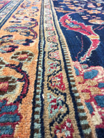 10'2 x 11'8 Antique early 1900s rug #711 - Blue Parakeet Rugs