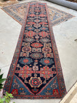 3'6 x 16'2 Antique Tribal Runner #2067 / 4x16 Vintage Runner - Blue Parakeet Rugs