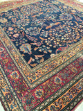 10'2 x 11'8 Antique early 1900s rug #711 - Blue Parakeet Rugs