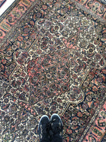4'10" x 6'8" Persian Bibikabad Rug - Blue Parakeet Rugs