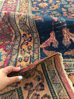 10'2 x 11'8 Antique early 1900s rug #711 - Blue Parakeet Rugs