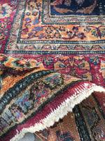 10'2 x 11'8 Antique early 1900s rug #711 - Blue Parakeet Rugs