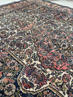 4'10" x 6'8" Persian Bibikabad Rug - Blue Parakeet Rugs