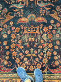 10'2 x 11'8 Antique early 1900s rug #711 - Blue Parakeet Rugs