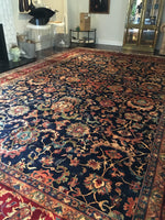 12x18 Vintage and royal Oversize Persian Tabriz rug / oversize vintage rug #1050 - Blue Parakeet Rugs