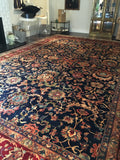 12x18 Vintage and royal Oversize Persian Tabriz rug / oversize vintage rug #1050 - Blue Parakeet Rugs
