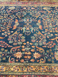 10'2 x 11'8 Antique early 1900s rug #711 - Blue Parakeet Rugs