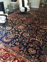12x18 Vintage and royal Oversize Persian Tabriz rug / oversize vintage rug #1050 - Blue Parakeet Rugs