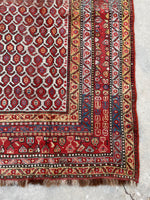 6'4 x 14'6 Antique worn paisley Persian Mahal rug #2068 / 6x15 Vintage Rug - Blue Parakeet Rugs