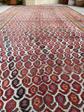 6'4 x 14'6 Antique worn paisley Persian Mahal rug #2068 / 6x15 Vintage Rug - Blue Parakeet Rugs