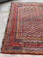 6'4 x 14'6 Antique worn paisley Persian Mahal rug #2068 / 6x15 Vintage Rug - Blue Parakeet Rugs