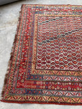 6'4 x 14'6 Antique worn paisley Persian Mahal rug #2068 / 6x15 Vintage Rug - Blue Parakeet Rugs