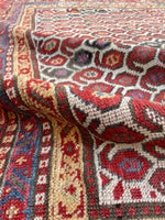 6'4 x 14'6 Antique worn paisley Persian Mahal rug #2068 / 6x15 Vintage Rug - Blue Parakeet Rugs