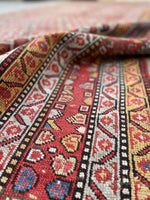 6'4 x 14'6 Antique worn paisley Persian Mahal rug #2068 / 6x15 Vintage Rug - Blue Parakeet Rugs