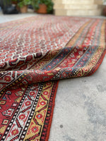 6'4 x 14'6 Antique worn paisley Persian Mahal rug #2068 / 6x15 Vintage Rug - Blue Parakeet Rugs