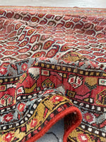 6'4 x 14'6 Antique worn paisley Persian Mahal rug #2068 / 6x15 Vintage Rug - Blue Parakeet Rugs