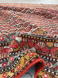 6'4 x 14'6 Antique worn paisley Persian Mahal rug #2068 / 6x15 Vintage Rug - Blue Parakeet Rugs