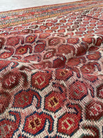 6'4 x 14'6 Antique worn paisley Persian Mahal rug #2068 / 6x15 Vintage Rug - Blue Parakeet Rugs