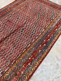 6'4 x 14'6 Antique worn paisley Persian Mahal rug #2068 / 6x15 Vintage Rug - Blue Parakeet Rugs