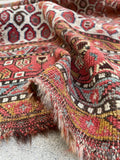 6'4 x 14'6 Antique worn paisley Persian Mahal rug #2068 / 6x15 Vintage Rug - Blue Parakeet Rugs