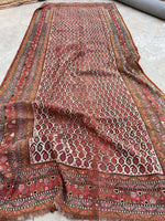 6'4 x 14'6 Antique worn paisley Persian Mahal rug #2068 / 6x15 Vintage Rug - Blue Parakeet Rugs