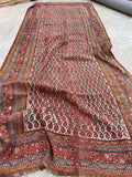 6'4 x 14'6 Antique worn paisley Persian Mahal rug #2068 / 6x15 Vintage Rug - Blue Parakeet Rugs