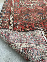2'5 x 3'11 Gharajeh Heriz scatter rug - Blue Parakeet Rugs