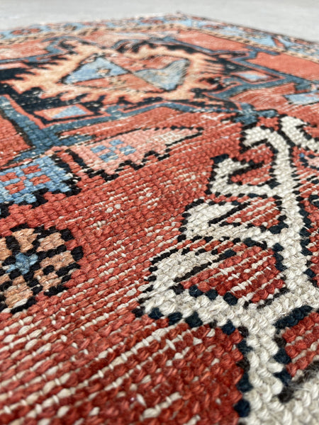 2'7 x 3'6 Antique 19th Century Agra scatter rug #2231 / 3x4 Vintage Rug -  Blue Parakeet Rugs