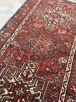 2'5 x 3'11 Gharajeh Heriz scatter rug - Blue Parakeet Rugs