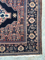 4'6 x 6'1 Antique Persian Senneh rug (#462) - Blue Parakeet Rugs