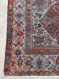 8'8 x 11'10 Antique 19th Century Mahal worn rug #1922ML / 9x12 Vintage rug - Blue Parakeet Rugs