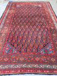 7' x 11'8 Antique Senneh Malayer Rug - Blue Parakeet Rugs