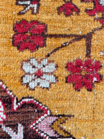 2'10 x 10'9 Antique Turkish Oushak in saffron runner #2071 / 3x11 Vintage Runner - Blue Parakeet Rugs