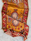 2'10 x 10'9 Antique Turkish Oushak in saffron runner #2071 / 3x11 Vintage Runner - Blue Parakeet Rugs