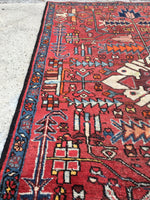 3' x 4'10 Vintage Persian Heriz - Blue Parakeet Rugs