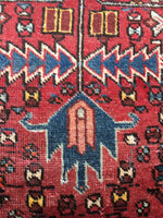 3' x 4'10 Vintage Persian Heriz - Blue Parakeet Rugs