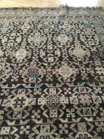 3'8 x 4'10 antique Caucasian rug / 4x5 rug (#666) - Blue Parakeet Rugs