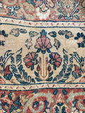 9'5 x 13'10 Antique worn 19th Century rug with deer border #1944ML/ 10x14 Vintage Rug - Blue Parakeet Rugs
