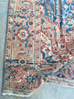 8'7 x 11'2 Persian Tabriz Rug (#1220) / Large vintage rug - Blue Parakeet Rugs