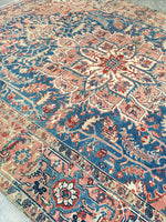 8'7 x 11'2 Persian Tabriz Rug (#1220) / Large vintage rug - Blue Parakeet Rugs
