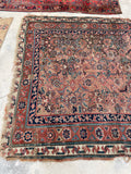 4'8 x 7'6 Battered & Bruised Kurdish rug #1926C / 5x8 Vintage rug - Blue Parakeet Rugs