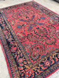 7'4 x 10' Antique Persian Lilihan rug #2408 / 7x10 vintage rug - Blue Parakeet Rugs