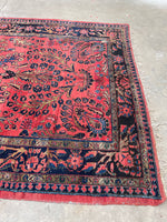 7'4 x 10' Antique Persian Lilihan rug #2408 / 7x10 vintage rug - Blue Parakeet Rugs