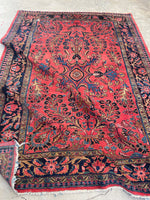 7'4 x 10' Antique Persian Lilihan rug #2408 / 7x10 vintage rug - Blue Parakeet Rugs