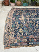 7'10 x 9'7 Antique Flat-weave Soumak rug #2072 - Blue Parakeet Rugs