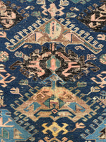 7'10 x 9'7 Antique Flat-weave Soumak rug #2072 - Blue Parakeet Rugs