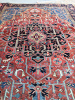 7'8 x 10'9 Antique Persian Heriz (#865ML) - Blue Parakeet Rugs