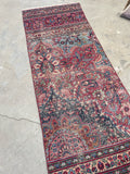 2'6 x 6'5 Antique Mashhad Runner #2411 / Skinny vintage runner - Blue Parakeet Rugs