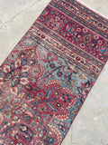 2'6 x 6'5 Antique Mashhad Runner #2411 / Skinny vintage runner - Blue Parakeet Rugs